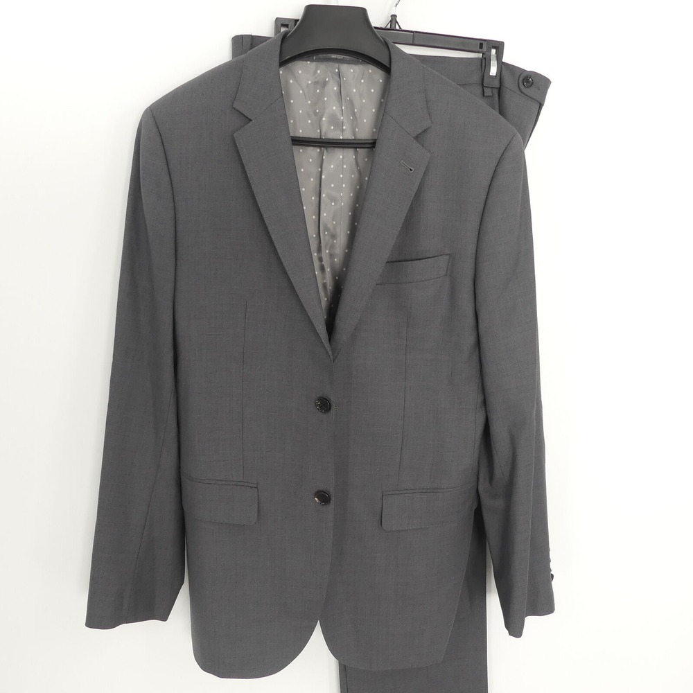Indochino Bespoke Custom Tailored Wool 2-Piece‎ Suit Gray 39L 34x32